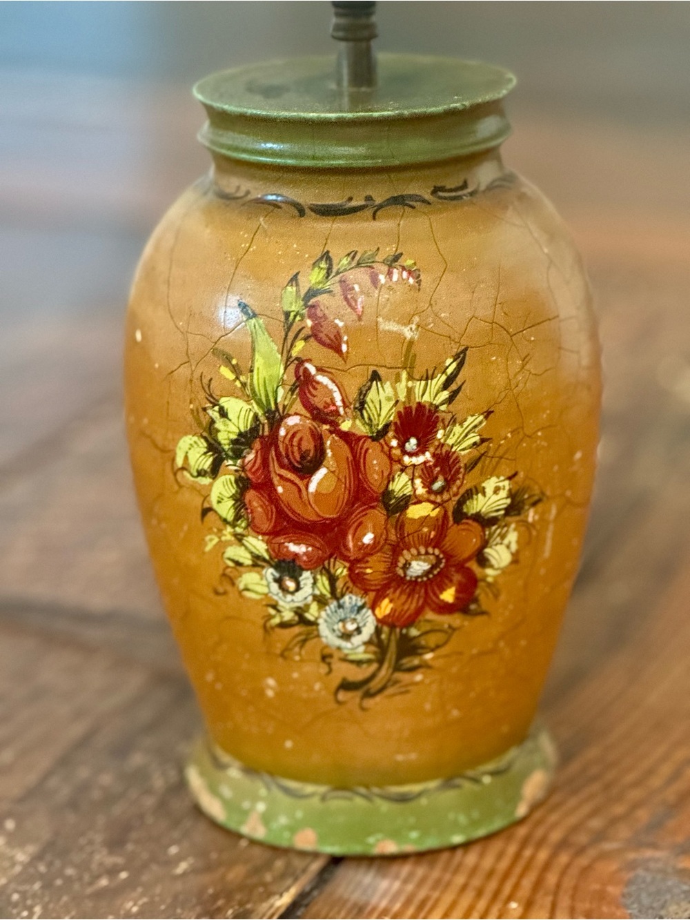 Vintage Hand-painted Lamp - Picture 4 of 7
